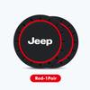 For Jeep 2Pcs PVC Silicone Car Coaster Water Cup Bottle Holder Mat Anti-slip Pad Coaster Cherokee Wrangler JK Gladiator Compass AJV1