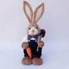 45CM Medium Woven Reed Rabbit Handmade Forest Style Folk Home Decoration Souvenir