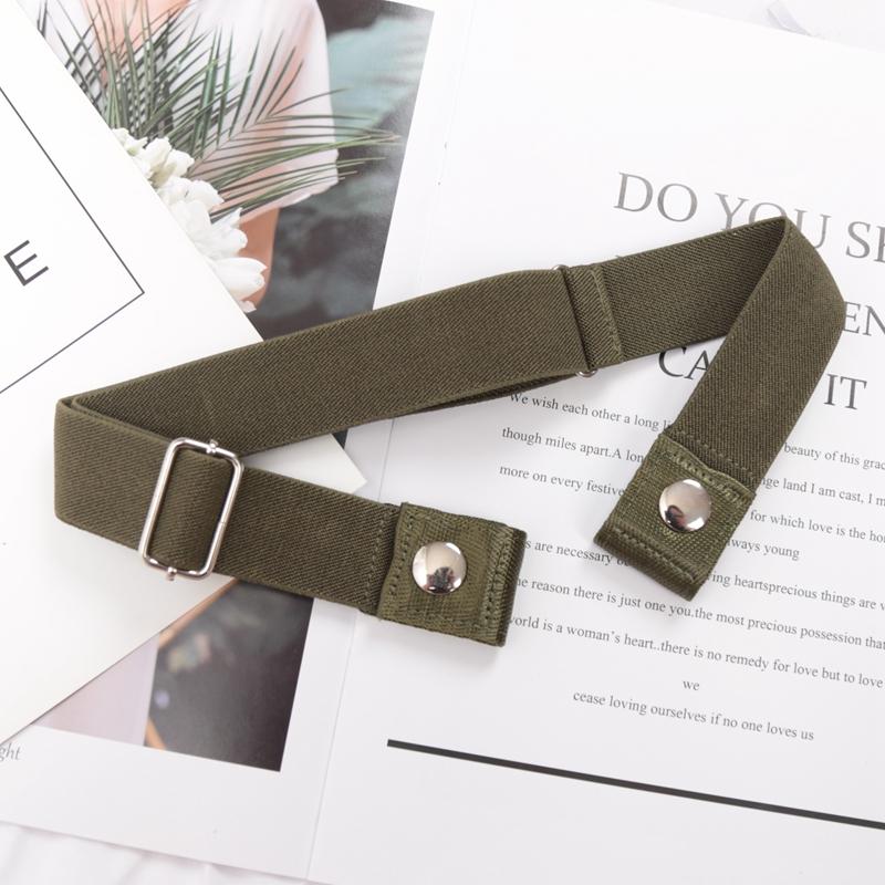 Elastic Belt Without Buckle Canvas Women Buckle Free Belt Ladies Jeans Pants Waist Lazy Belt Stretch No Buckle Invisible Belt