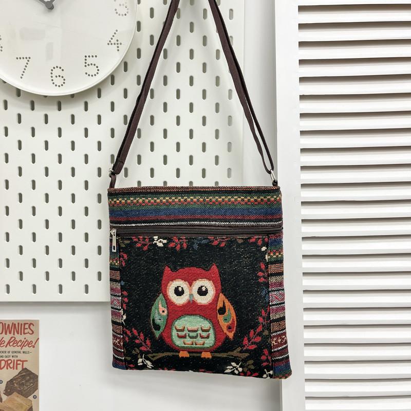 Ethnic Embroidered Cotton Mini Shoulder Bag With Multiple Compartments For Casual Outfits