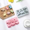Cute Cartoon Dinosaur-Shaped Silicone Cake Mould 3D 6 Cavity Dinosaur Theme DIY Chocolate Fondant Cake Mold Baking Decor