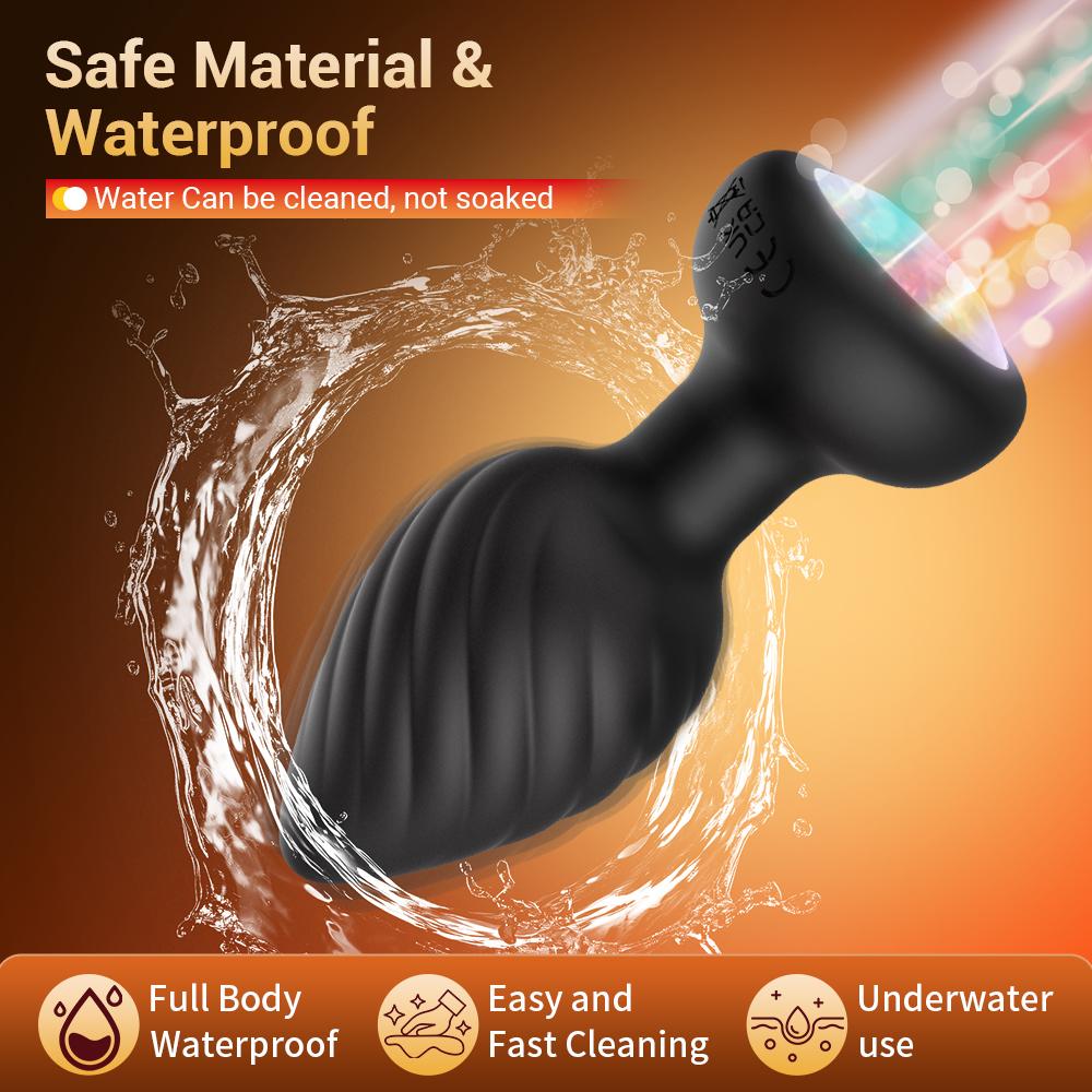 Remote Control&Fingerprint Control Color Light Anal Vibrator Butt Plug Men Prostate Massager Stimulator Adult Sex Toys for Women