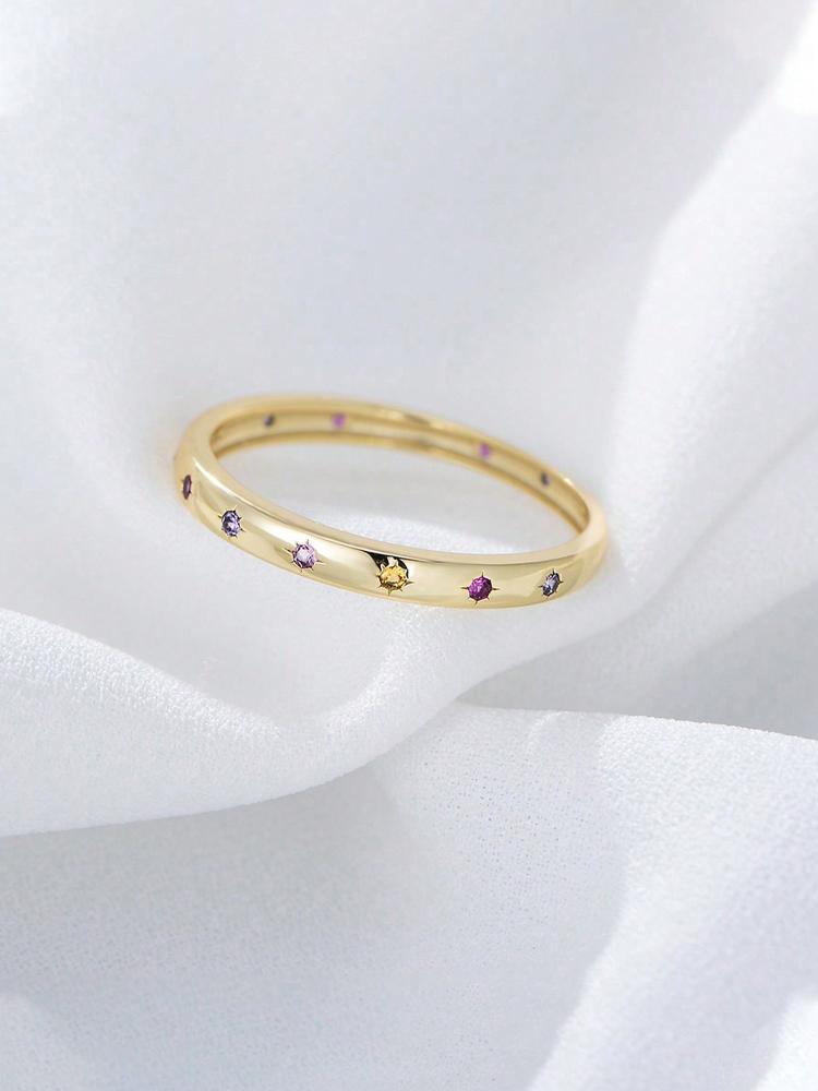 925 Silver Personalized Golden Mangxing Zircon Ring For Women Anniversary Fashion High Quality Fine Jewelry