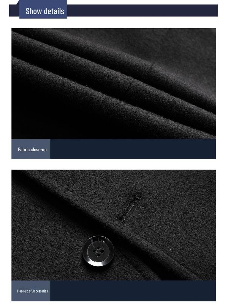 Winter Mid-Length Woolen Overcoat for Middle-Aged & Young People - Lapel Fashion Casual Style