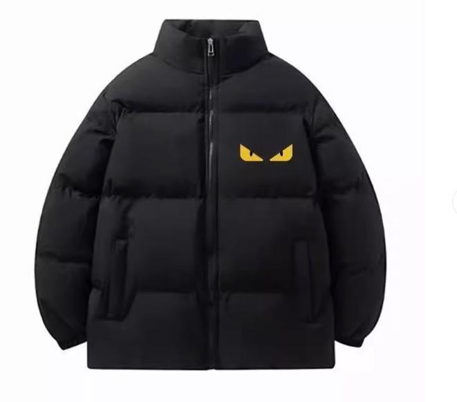 Unisex Kleines Monster Baumwolljacke: Teufelsauge Wintermantel – Trendy, Locker, Dick, Warm und mit Reißverschluss.