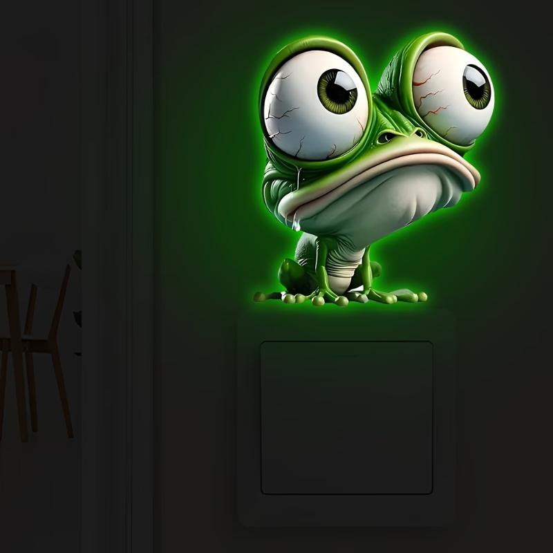 Glow-In-The-Dark Switch Stickers Purple Star Green Fairy Design Self-Adhesive Removable Pvc Wall Sticker Home Decor Luminous Art