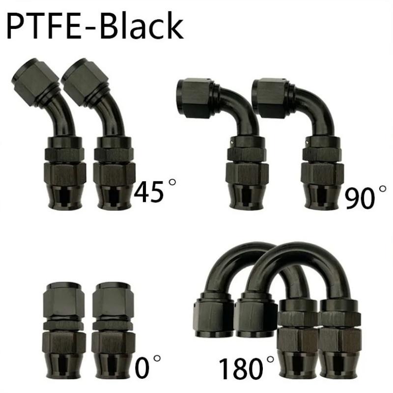 2Pcs Hose End Connector Adapter Cold Water Pipe Fuel Pipe Hose End Connector AN4 6 8 10 12 Straight Type 0 ° 45 ° 90 ° 180 °