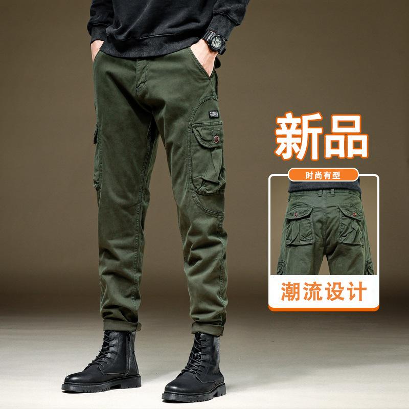High-end Overalls Men's Autumn and Winter Trendy Brand Loose Straight Casual Long Pants with Martin Boots Mountain Outdoor