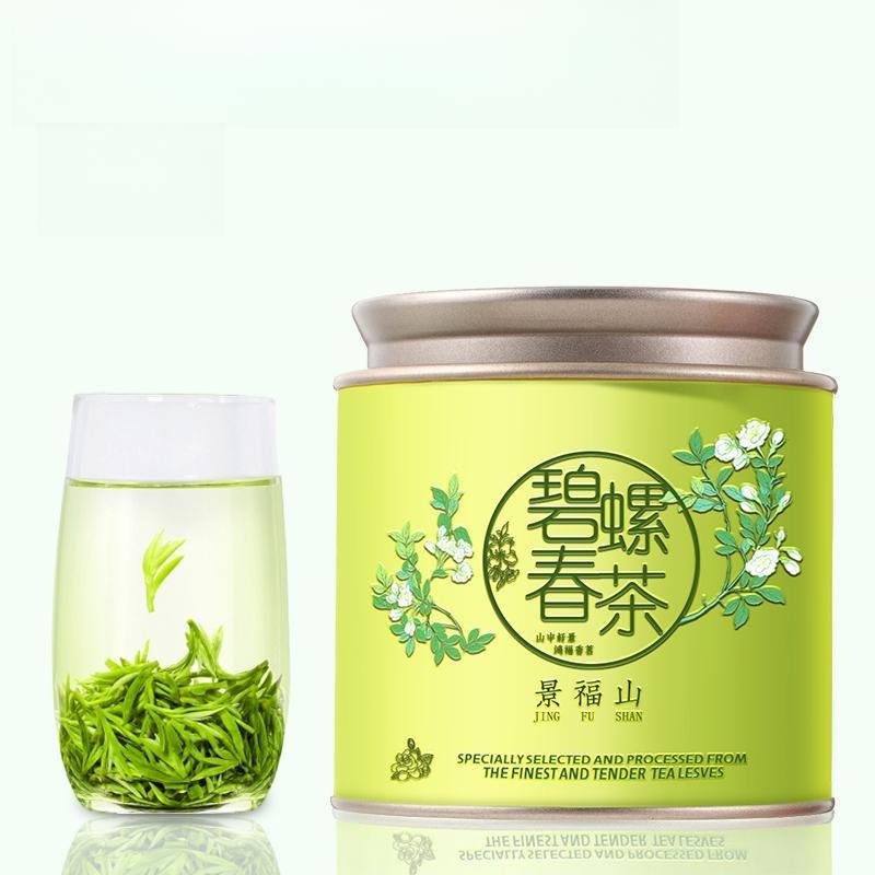

Biluochun tea stir-fried green tea Mingqian tender bud flower and fruit tea 90G/1 can