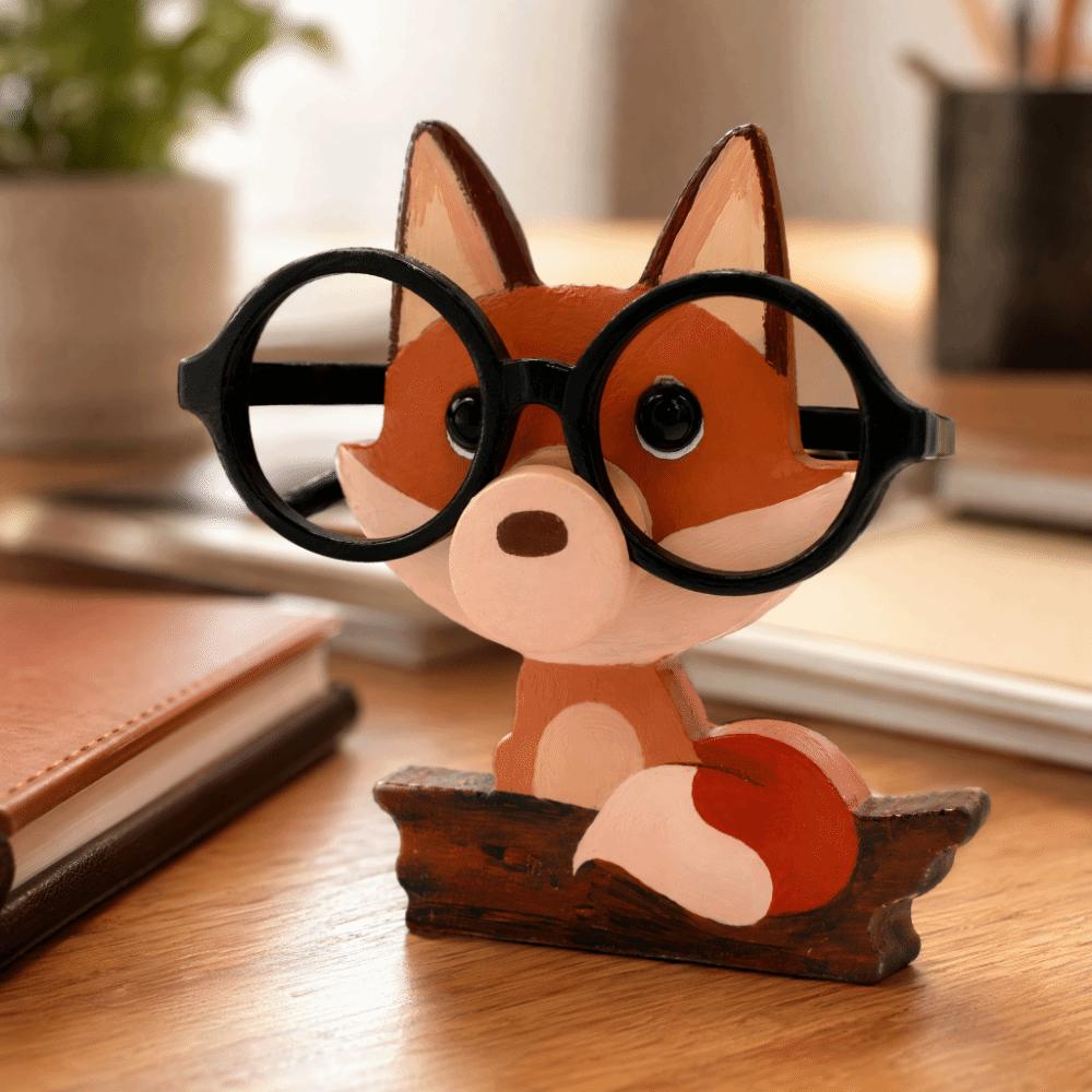 Hand Coated Multi-color Paint Finish Wooden Animal Shaped Eyeglass Holder