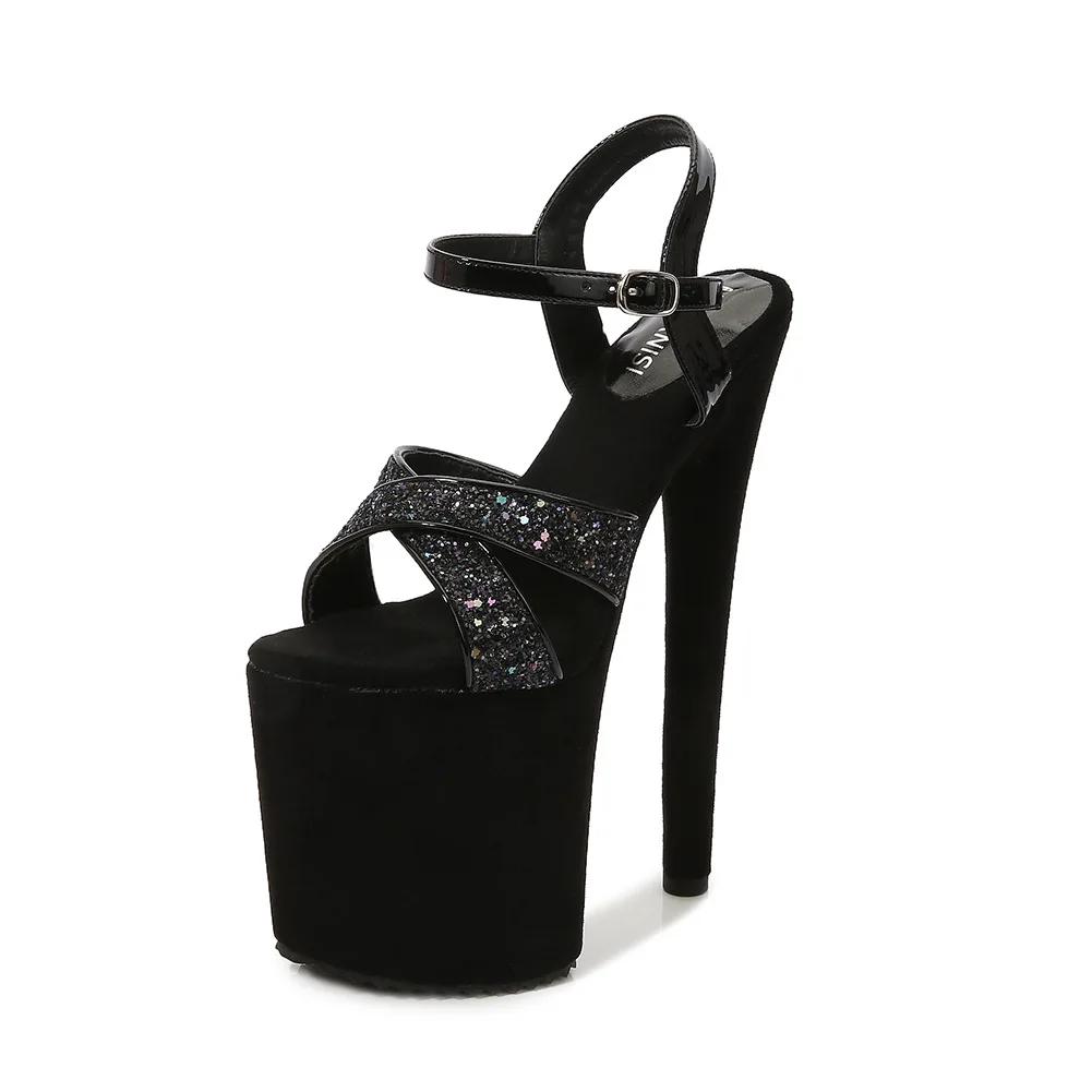 Fashion Hentiangao Nightclub Princess Shoes Pole Dance Model Runway Waterproof Platform Super High Heels Large Size High Heels Sandals