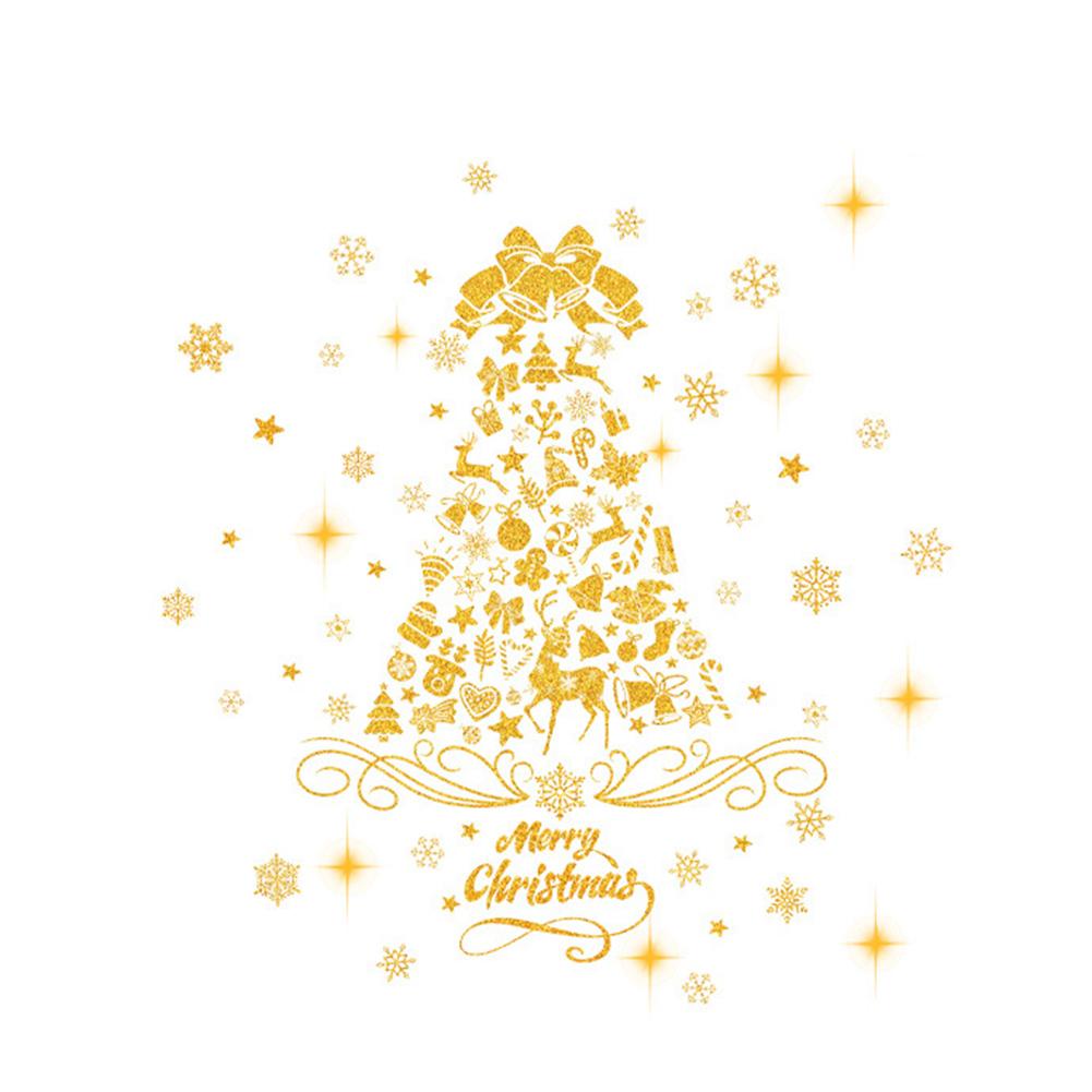 Festive Aesthetic Christmas Stickers Window Holiday Stickers Golden Customizable Display Electrostatic Adhesion