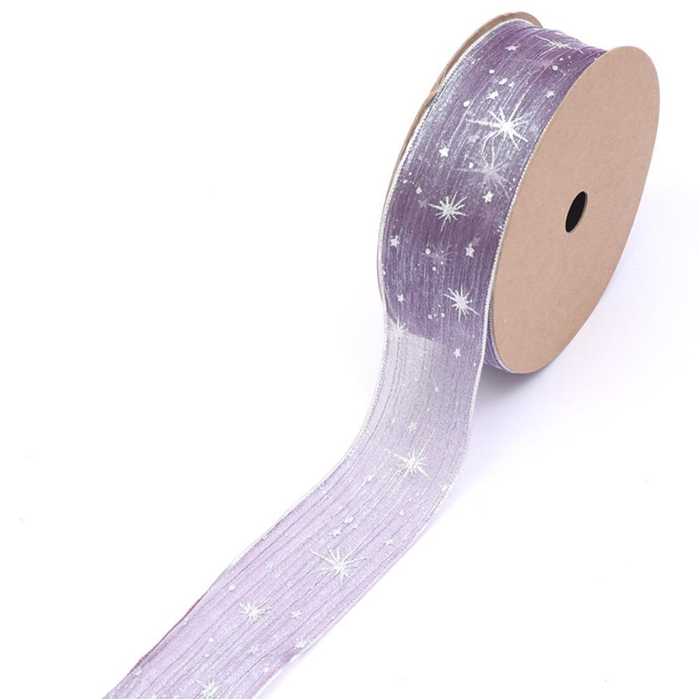 New Star Printed Starry Sky Ribbon 25mm Width DIY Gift Bouquet Wrap Ribbon Organza Festive Event Ribbon Cake Decoration