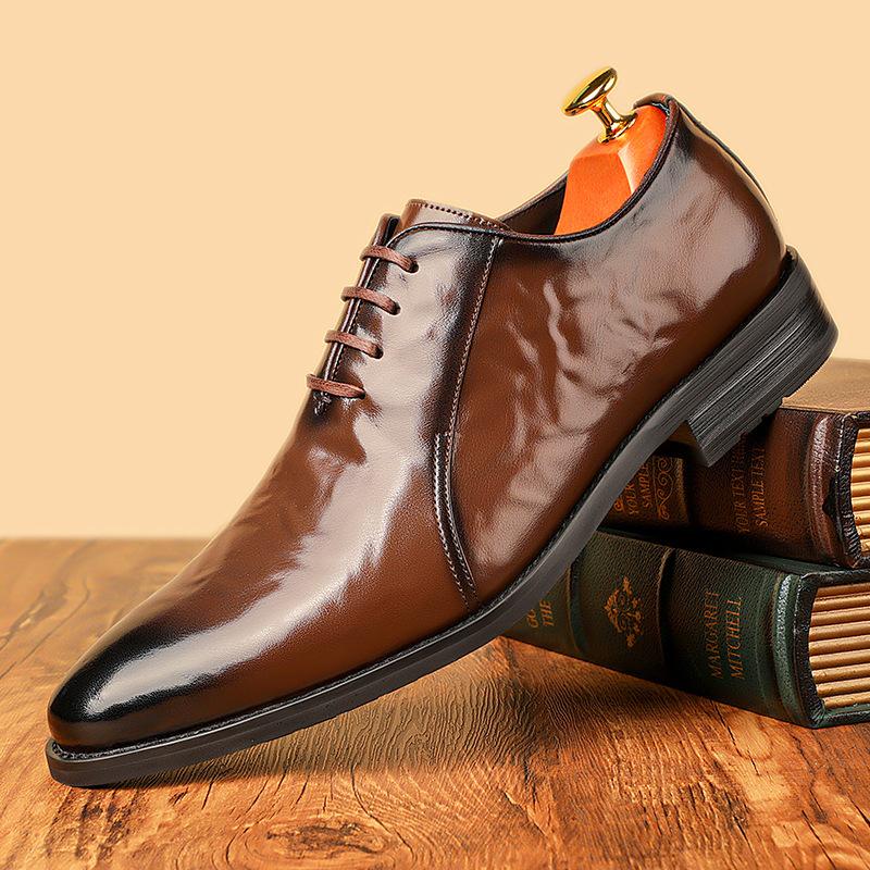 British Trend New Men's Brown Black Lace Up Oxford Shoes Male Luxury Designer Formal Wedding Prom Dress Homecoming Footwear