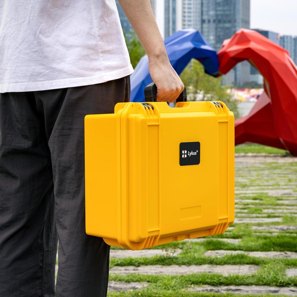 Lykus Titan M400 Waterproof Case (Yellow) for DJI Mavic 4 Pro Fly MoreCreator Combo and DJI RC Pro 2RC2 Remote Controller, Holds 6 [Case Only]