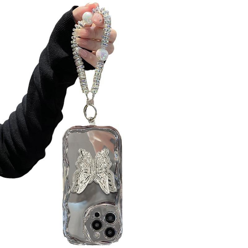 Applicable To IPhone 16 Mobile Phone Case Women's Butterfly Stand 13 Apple 14 Luxury 15 Promax Electroplated Silicone