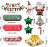Christmas Balloon MERRY CHRISTMAS Christmas Party Foil Balloon Santa Christmas Green and Red Confetti Balloons Decorations, Balloons, Balloons,