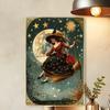 Halloween Witch Metal Tin Sign Retro Wall Art Decor 8x12 Inch Vintage Home Bar Cafe