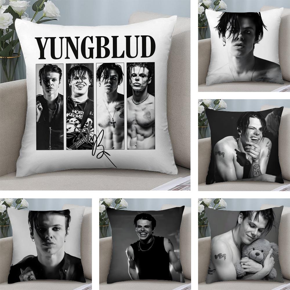 YYungblud Singer Cushion Cover Plush Fabric Soft DoubleSided Printed Sofa Warm Winter Home Child Gift Pillow Case