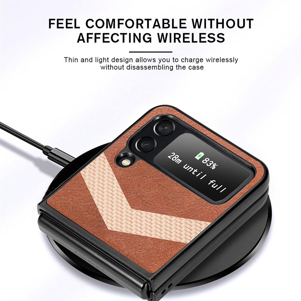 Hybride Farbe Leder Schutz Faltetui Für Samsung Galaxy Z Flip 4 5g Flip4 Anti-Drop Mattes Gefühl Zflip4 Funda