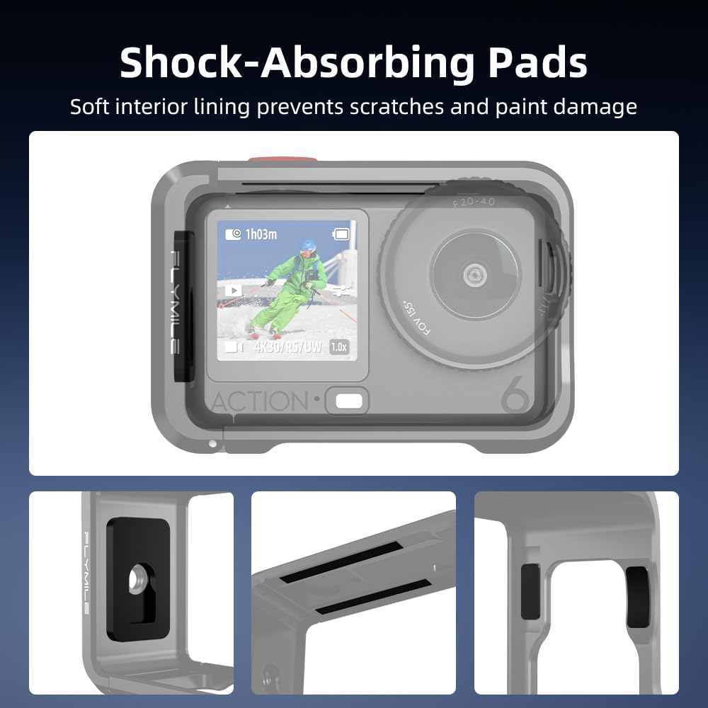 Taoricup DJI Osmo Action 6 Rámový držák Klec Ochranný rám Příslušenství Ochranný kryt pro DJI Osmo Action 6 Akční Jednostránková Černá Kamera,