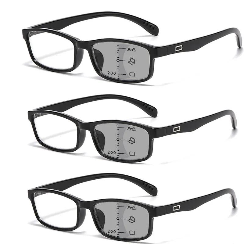 Mode Kleine Fassung Multifokale Photochrome Lesebrille Ultraleichte Blaulichtfilterbrille Mode Alterssichtigkeit Brille