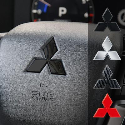1ks Samolepka s logem na volant z uhlíkových vláken Logo 3D samolepka Znak na auto Logo Pro Outlander RalliArt ASX Pajero Lancer
