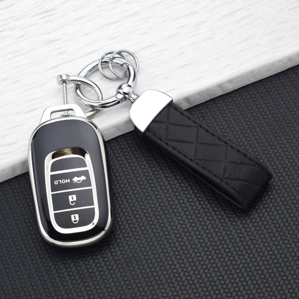 New Car Key Case Cover for Honda 2022-2025 Civic Accord CR-V HR-V Pilot Sport SI EX EX-L 2/3/4/5 Buttons Key Protector Keychain