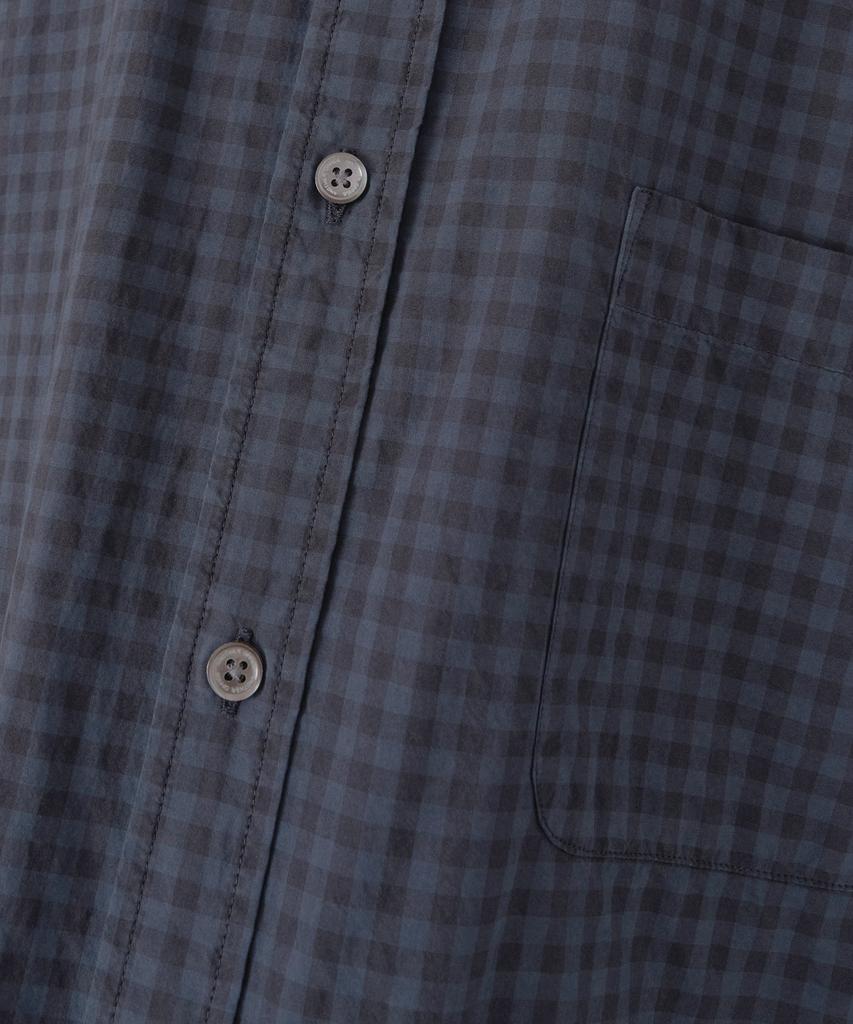 ANOTHER OFFICE Bold Garment Gingham Check Shirt (Smoky Indigo)