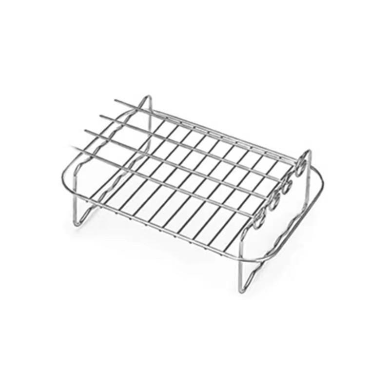 Stainless Steel Double-Layer Air Fryer Grill & Steam Rack - 7”/8”