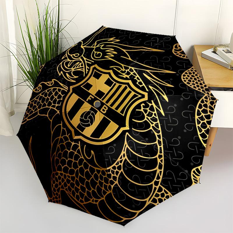 1pc FC Barcelona Automatic Open/close Folding Portable Umbrella with 8-Rib Structure for Women/Men, All-Season Use  A0901114