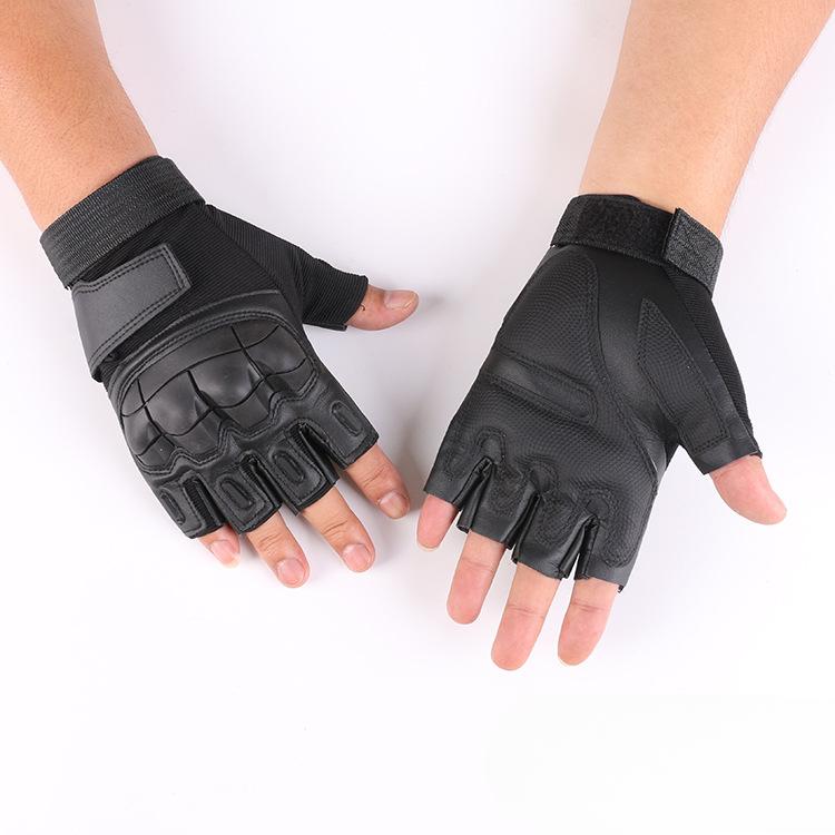 Half Finger Tactical Gloves for Men Outdoor Riding Motorcycle Hard Shell Field Fighting Military Fan Performance Training Fitness Gloves
