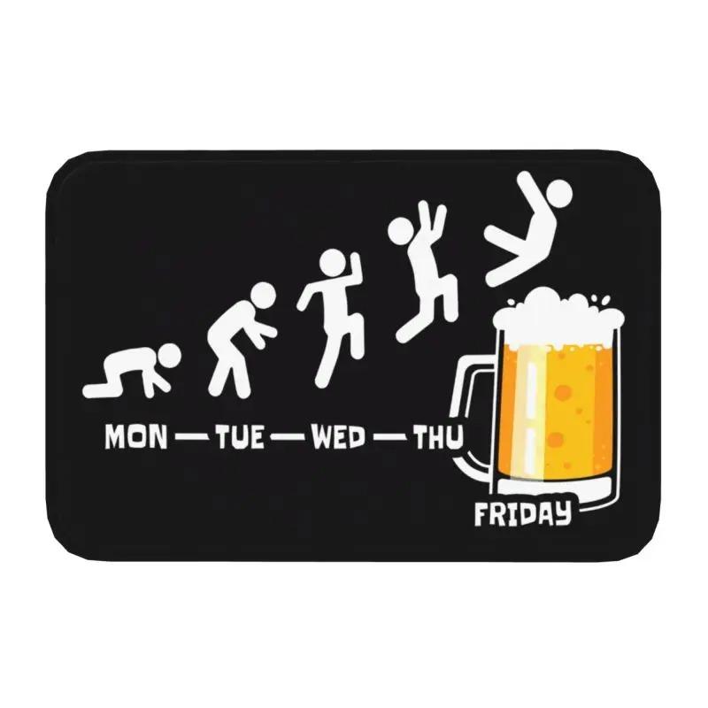 Drinking Beer Printed Doormat Welcome Mat Shop House Indoor Non-slip Home Entrance Floor Carpet Washable Bathroom Bedroom Rug