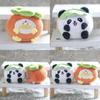Cute Panda Plush Toy Keychain Short Plush 11cm Height Panda And Persimmon Design