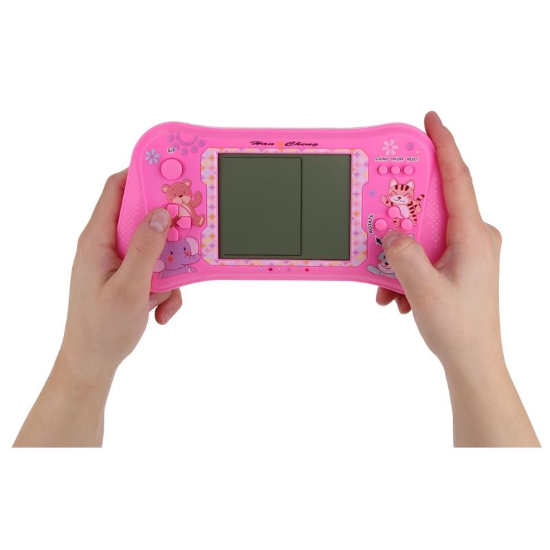 Juego Electrónico Tetris Consola Portátil de Viaje para Niños Rosa