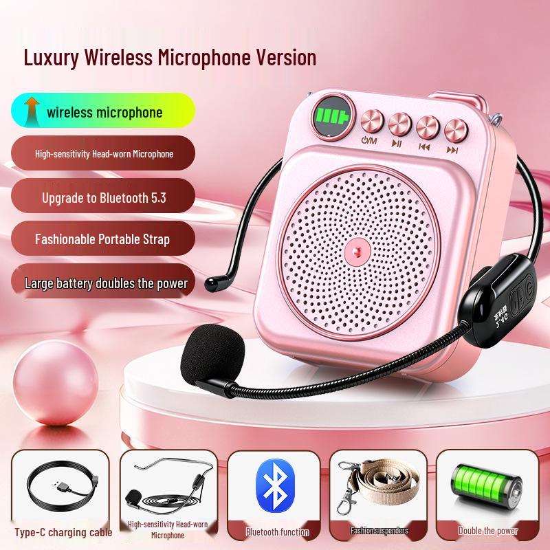 Little Bee Wireless Portable Teacher Microphone - Super Loud Bluetooth Loudspeaker