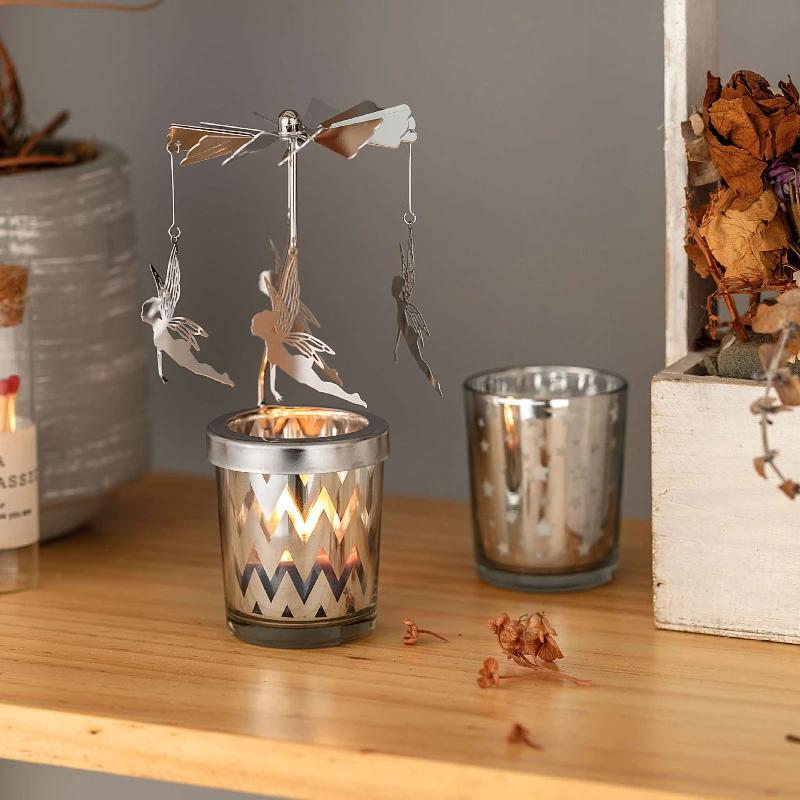 Förtrollande Ljusmobil Karusell - Snurrande Ljusstake Designad för Avkopplande Atmosfär - Långvarig Användning - Lätt Att Rengöra