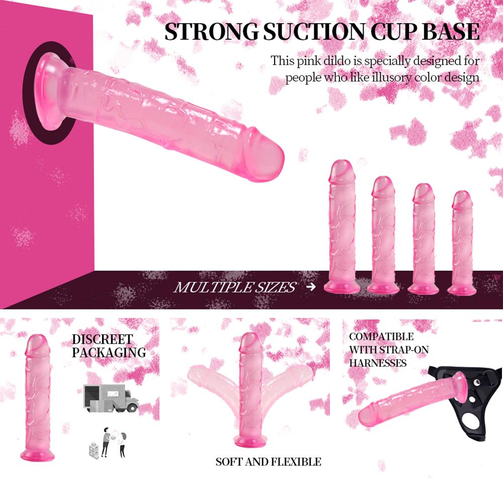 MoDi 5 Størrelser Realistisk Jelly Dildo Kvinner Erotiske Anal Sexleketøy Gay Myk Klitoris Vaginal Onani Penis Sugekopp Pikk