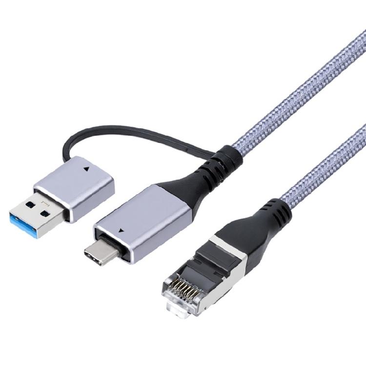 

USB Type C Wireds Networkings Adapter Cable With Gigabit Ethernet Speed Heat Dissipation Aluminum Alloy Housing And TangleFree Braideds Cord 1