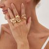 Creative Open Ring Set for Women Wedding Jewelry Trendy Elegant Gold Color Punk Vintage Geometric Adjustable Finger Rings
