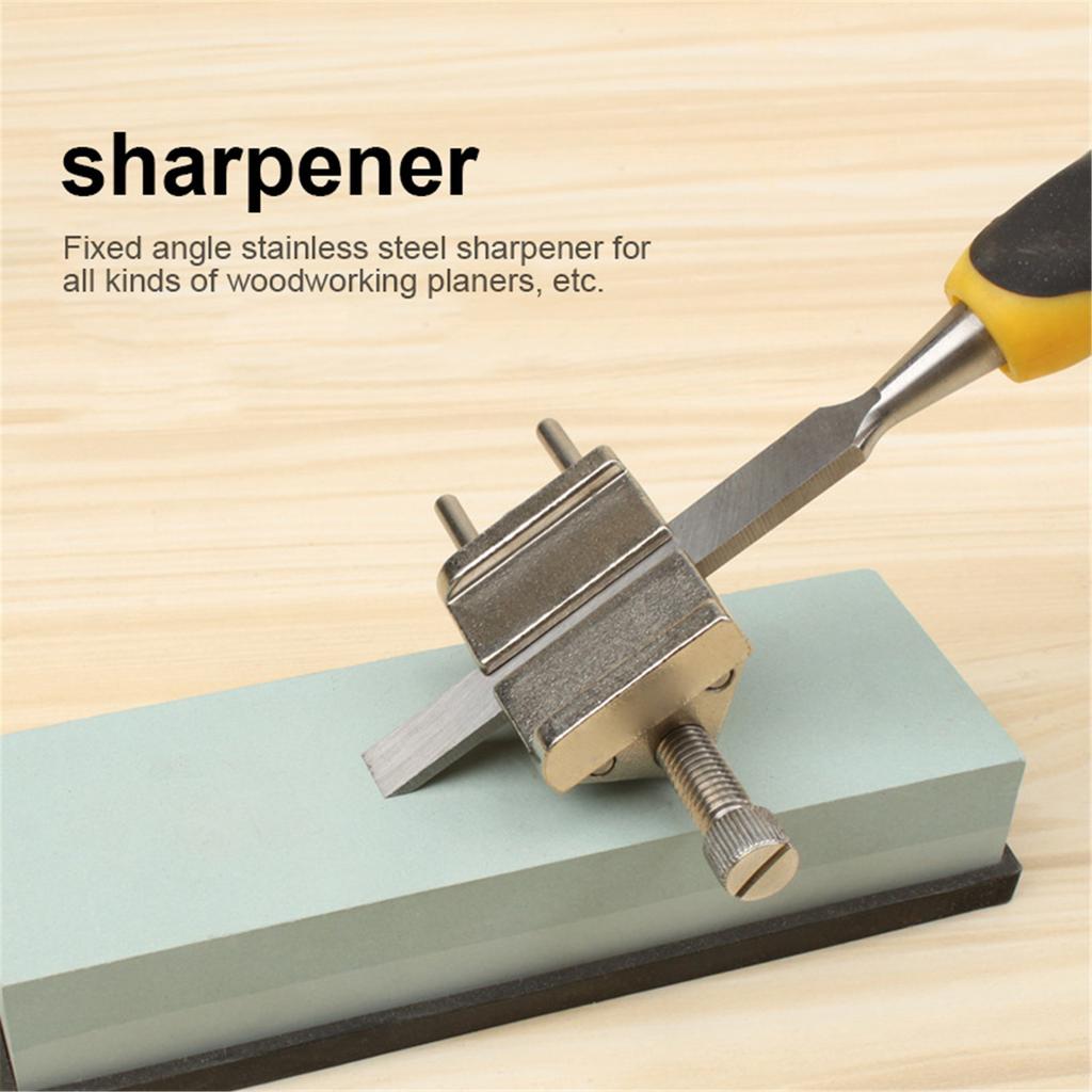 Stainless Steel Fixed Angle Honing Guide With Brass Roller For Woodworking Chisel Planer Blade Flat Chisel Edge Sharpening Tools
