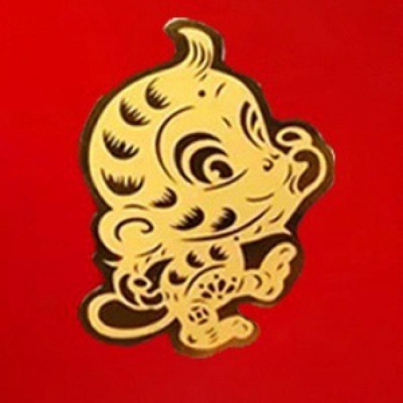 Pure Gold Fortune Maneki-neko and Pixiu Wealth God Phone Sticker Omamori