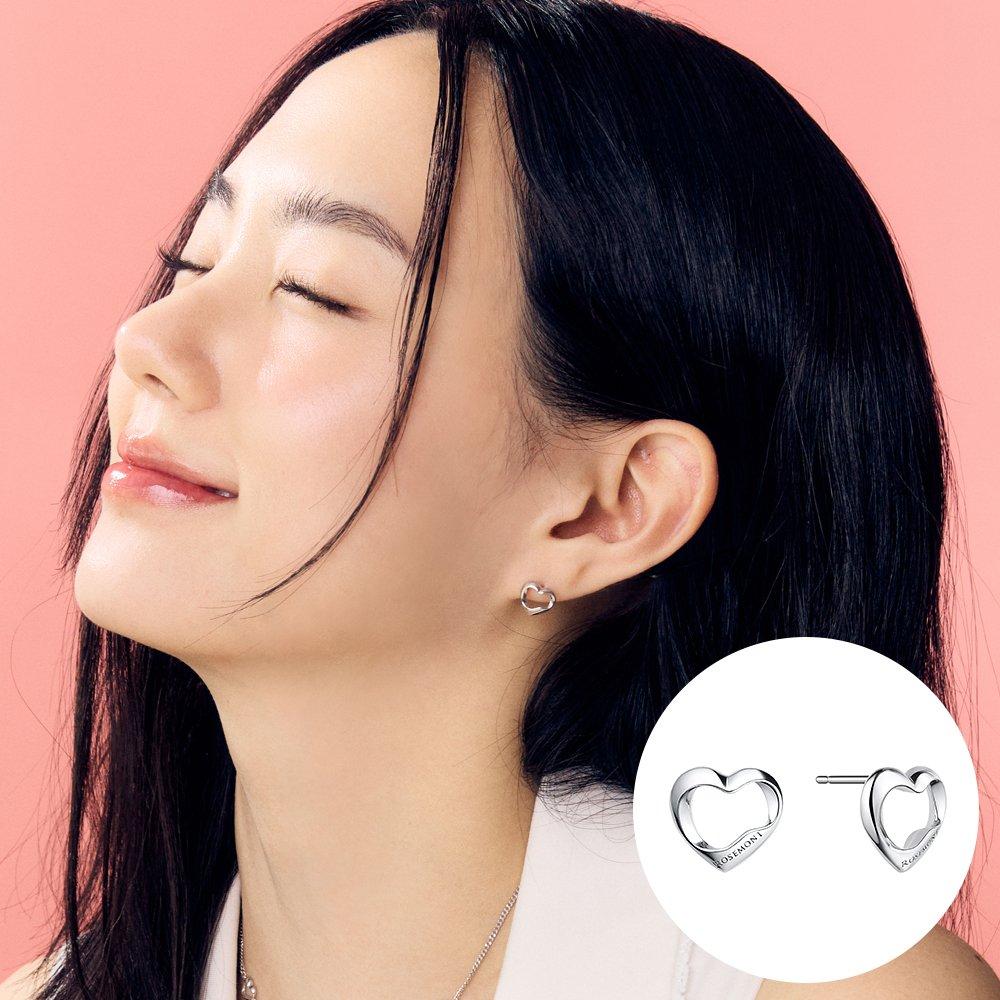 [Rosemont] Silver Earrings Deer Heart Ra25C02T