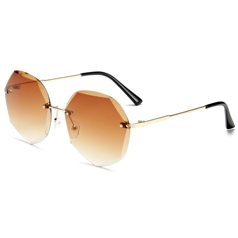 

Солнцезащитные очки Street с круглым лицом, солнцезащитные очки без оправы с защитой от ультрафиолета, женские очки Tide с маленьким лицом