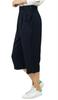 Bimba Women's Rayon Capri Culottes with Back Elastic Casual Summer Pants With Pockets Black -