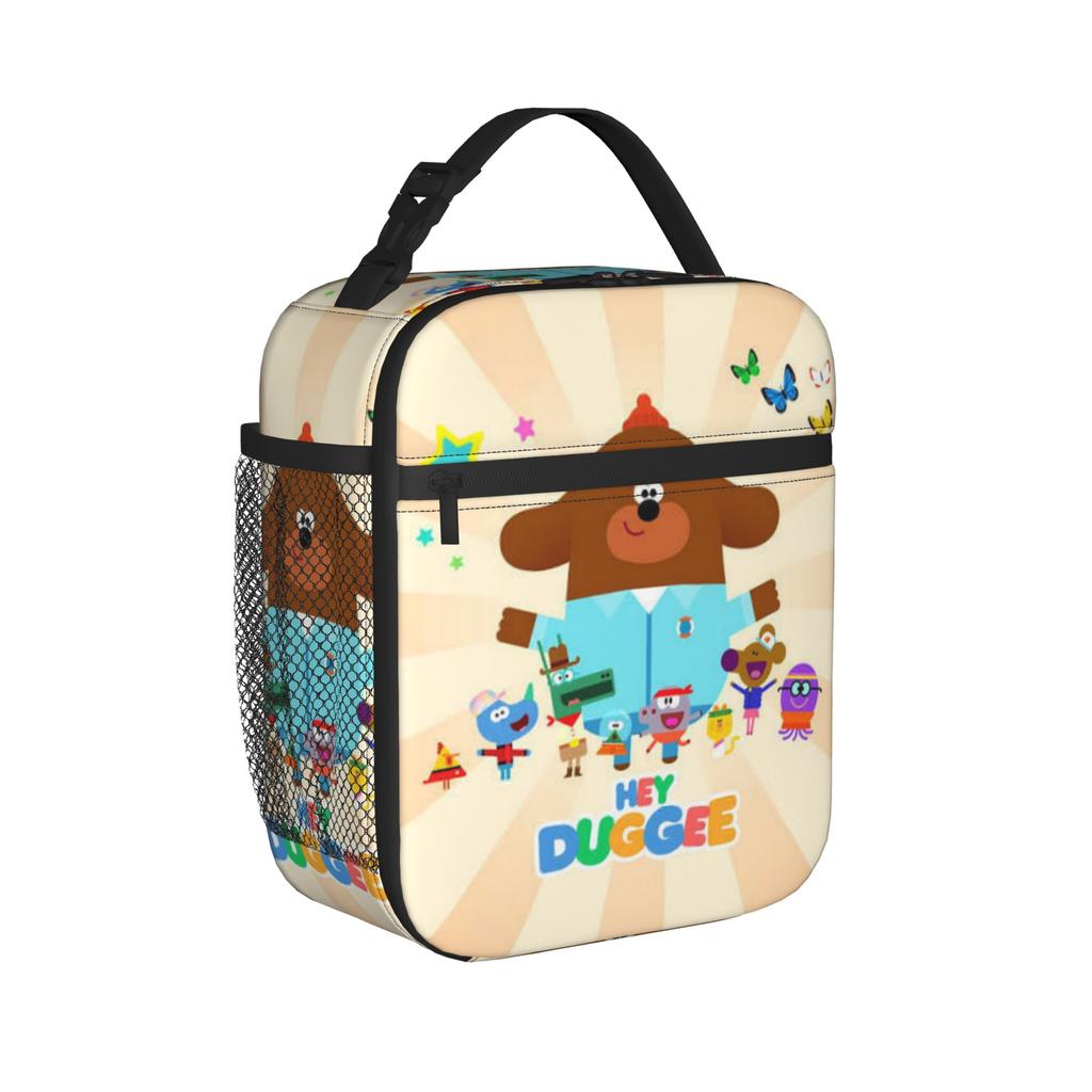 Duggees Cartoon Insulated Lunch Bags for Men Women Food Bag Reusable Thermal Cooler Lunch Boxes For Travel