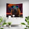 Aertemisi Ok I Pull Up Capybara with Sunglass Tapestry Wall Hanging Art for Bedroom Living Room College Dorm Party Backdrop Home
