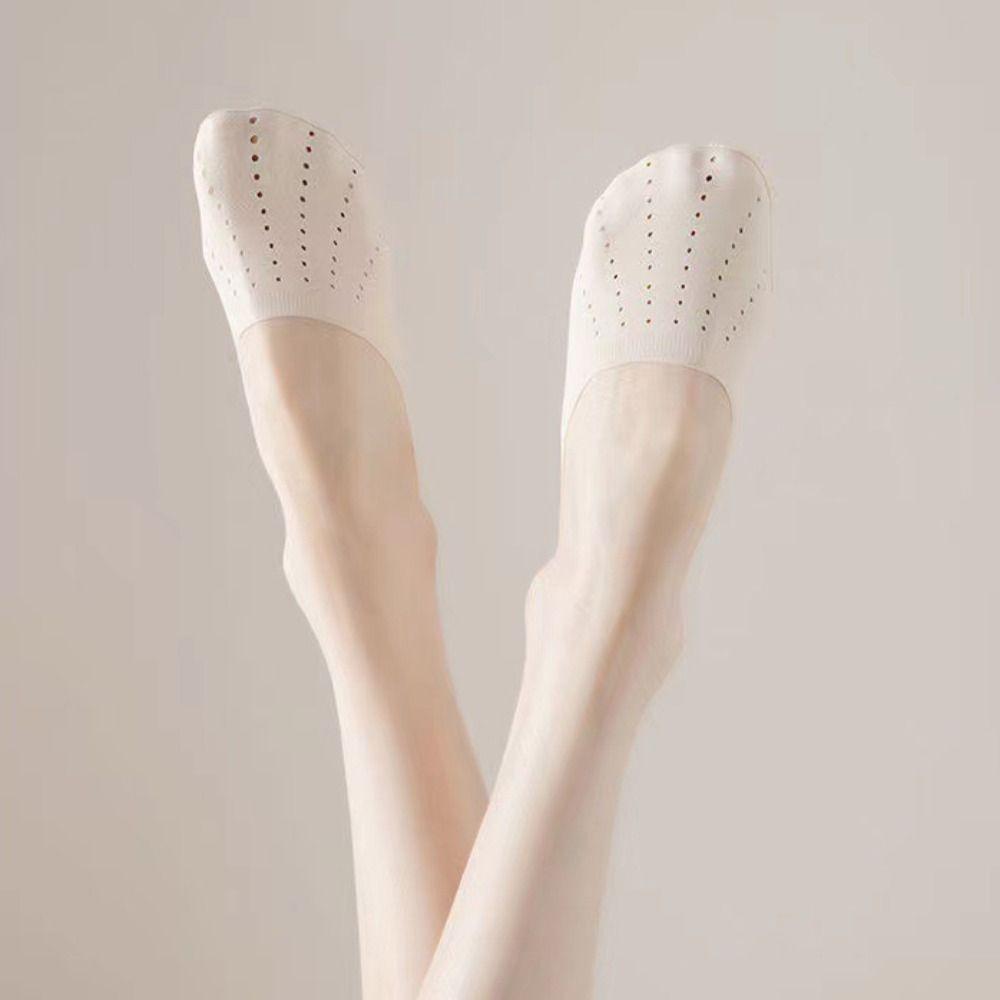 

Color Invisible Comfortable Boat Socks Ice Silk Socks Hollow Out Sock Slippers Women Mesh Socks