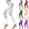 Damen Glänzende Kunstleder Leggings Yoga Hose Tanzhose