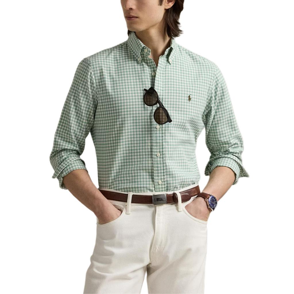 Polo Ralph Lauren Plaid Oxford Long Sleeve Button Down Shirt Men shirts Green 710973081-002